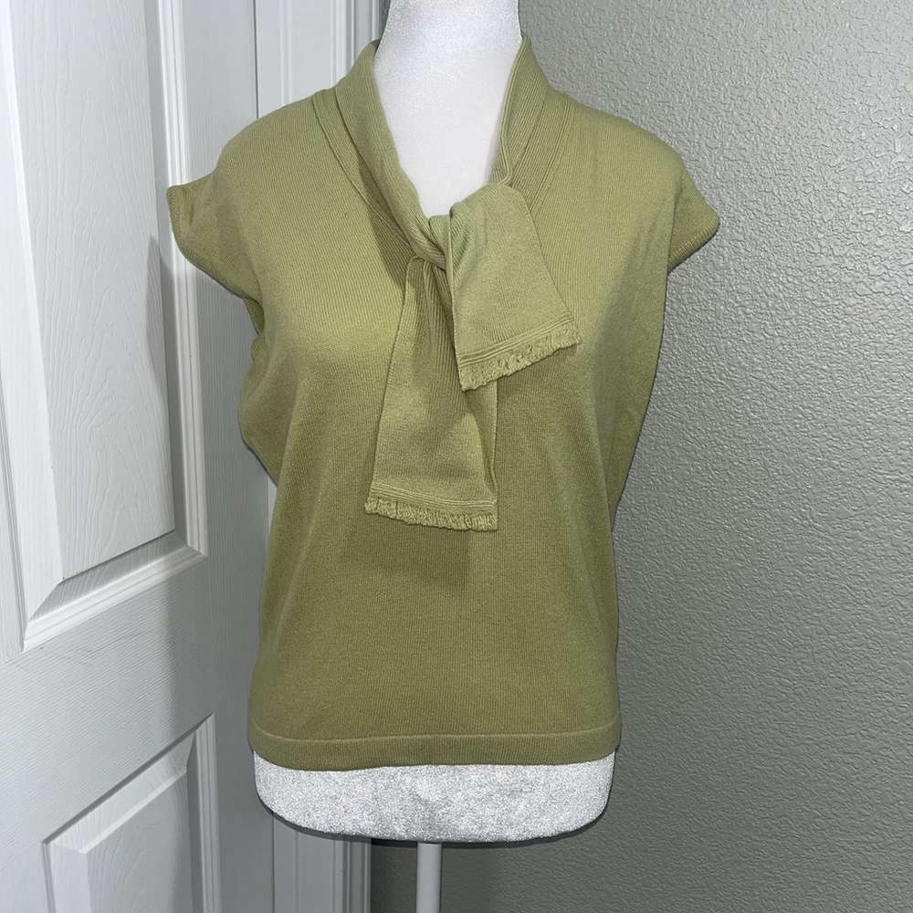 Vintage BERNHARD ALTMANN 100% Baby Lambs Wool Sweater Vest V Neck Scarf Sz Small